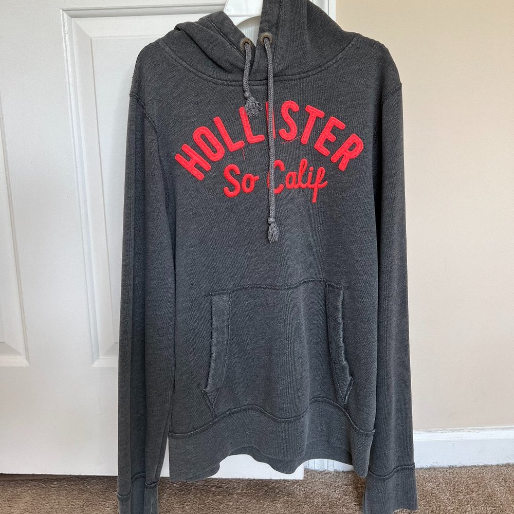 Hollister Hoodie Sweatshirt | Dark Gray | (Size L)